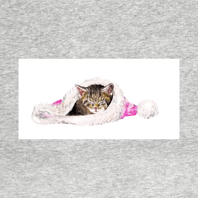 Kitten in Santa Hat by wanderinglaur